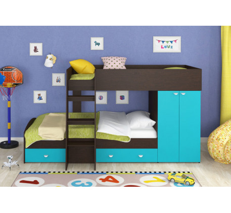 Двухъярусная кровать с ящиками Golden Kids-2, спальные места 200х90 см